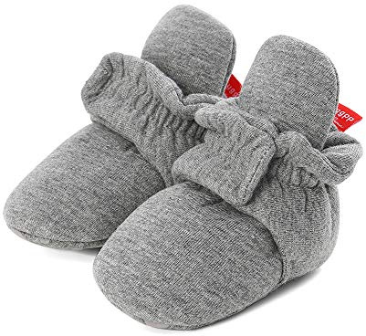 LACOFIA Baby pojkar flickor halkskydd mjuk sula toffel tossor spädbarn vinter spjälsäng skor, C mörkgrå, 0-6 Månader