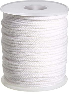 Happyupcity 1 Roll 200Feet(61M) Cotton DIY Natural Candle Braided Wicks Twine String Spools Rope for DIY Candle Making