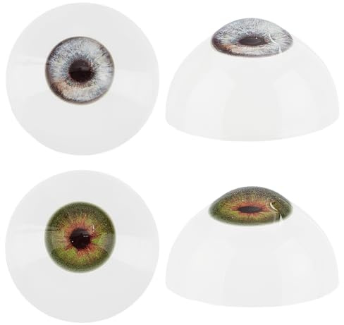 PH PandaHall 2 Pares 32mm Ojos Humanos realistas Grandes Globos oculares Huecos de acrílico Oso Ojos para decoración de Fiesta de Halloween esculturas Accesorios Marionetas