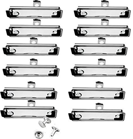 12 Pcs Clipboard Clips, Clipboard Metallo Vintage, Clip per Portablocco, per Appendere per Ufficio Menu Scuola
