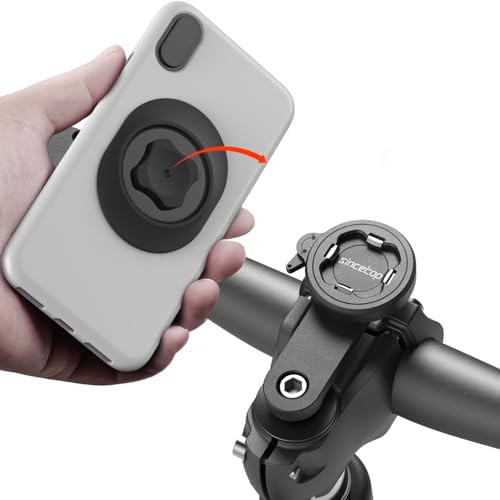 sincetop Bike Telefon Mount for Mountain Bicycle, Porta del telefono cellulare del gambo della bici da bici di alluminio, morsetto MTB Quick Release -【Serie C-2a Gen】