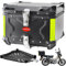 55L Motorrad-Topcase, Aluminium-Motorradkoffer Tour Tail Box mit Sicherheitsschloss zur Aufbewahrung von Helm und großem Gepäck, wasserdichtes Motorrad-Topcase, universelles Motorradzubehör - Schwarz