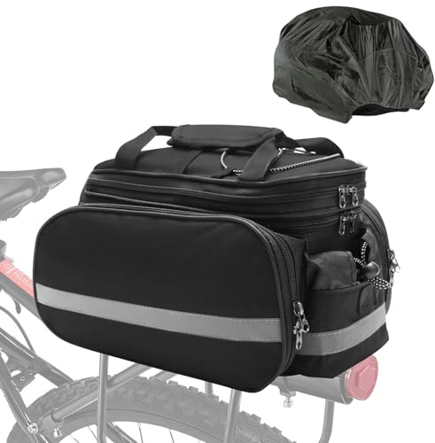 Coolrunner Panniers Bike Bags Bike Rear Rack Bag Bicycle Trunk Bag 27L Bicycle Rack Rear Bag with Rain Cover Bike Saddle Bag for Grocery Shopping Commuter Travel Outdoor Cycling Trip