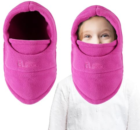 AYPOW Termisk fleecebalaklava för barn, multifunktionell vindtät justerbar ansiktsskydd, skidmask, varm fleece-hatt keps huva halsvärmare halsduk för pojkar flickor cykling skridskoåkning vandring