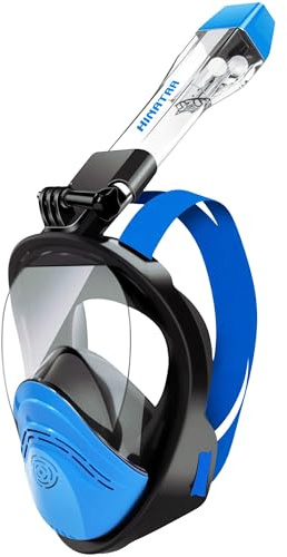 HINATAA Masque de Plongée en Apnée Intégral à 180°, Double Float Ball Masque Snorkeling, Anti-Buée Anti-Fuite Masque Tuba Snorkeling, Kits Lunettes de Plongée pour Adultes et Jeunes