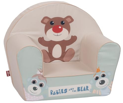 Knorrtoys 74037 - Kindersessel - Babies and the Bear | mit weicher Schaumstofffüllung, Kinderzimmer Sessel mit Armlehnen für Kinder bis 30 kg, Leicht und stabil für Spielzimmer