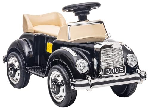 AIYAPLAY Coche Correpasillos con Licencia de Mercedes-Benz 300S Correpasillos para Niños de 18-48 Meses con Almacenaje Volante Sistema Anti-Vuelco Carga 25 kg 77,5x41,5x45 cm Negro