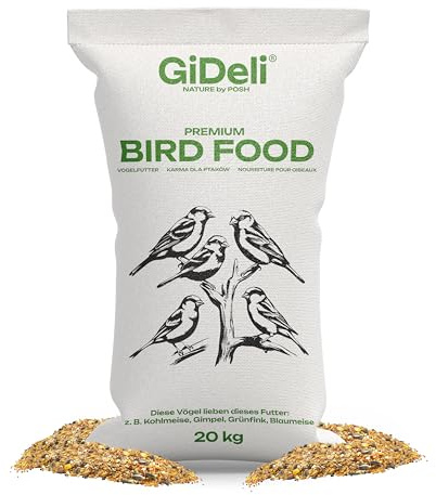 GiDeli Nourriture pour oiseaux sauvages toute l'année - 20 kg - Composition de qualité supérieure