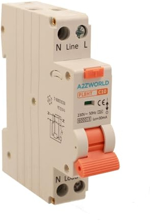 Interruttore Differenziale Magnetotermico 1 Modulo Tipo A, 10A C10, RCBO Slim 1P+N 6kA 30mA 220V, Curva C, Serie PL8HT Professionale