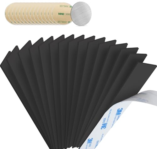 Koxtyzo 15 Piezas Cinta Magnética Adhesiva, Cintas Magnéticas Precortadas con Adhesivo, Lamina Imantada Autoadhesivo para Cocina Garaje Estudio Oficina (15.2 cm x 2.5 cm x 2 mm)