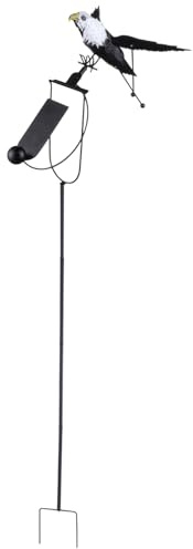 Texvora Garden Rocker Stake With Flapping Wings, Wind Spinner For Bird Deterrent, 49.8 In Metal Bird Scarer For Gardens And Yards