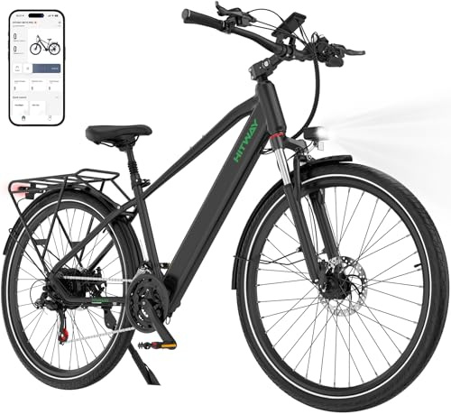 HITWAY BK7S Electric Bike 27.5/29 Inch E-bike, 36V 12.8Ah Removable Battery, 250W Motor up to 25 km/h, 50-80 km Range, MTB EBike City Commuter Electric Bicycle for Adults