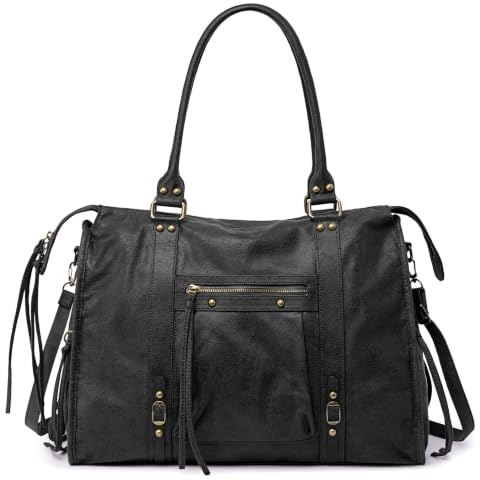 David Jones - Grand Sac à Main Femme Cabas Fourre-Tout Daim Suède | Sac Cours Lycée Travail, Grande Capacité XL Format A4, Simili Cuir Nubuck Suédine Irisé Style Bowling, Ville Vintage Tendance