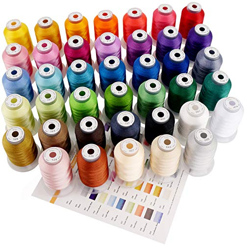 New brothread 40 Brother Farben Polyester Maschinen Stickgarn - 550yds (500 Meter) für Stickereimaschine und Nähmaschine