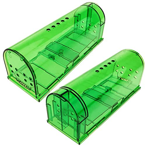 PrimeMatik - Trampa para Ratas Ratones roedores Jaula de plástico Pack de 2 Unidades 60 x 170 x 64 mm