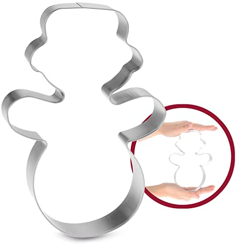 Ausstechformen Weihnachen groß – Schneemann – Edelstahl Plätzchenausstecher 17cm - Stabiler Keksausstecher Weihnachten für kreative Back- und Deko-Ideen