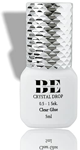 BE Lash Artisan® Wimpernkleber CRYSTAL DROP (5ml) für die Wimpernverlängerung | 0.5-1 Sek. Trocknungszeit | Farbe Transparent | dampfarmer & schneller Kleber