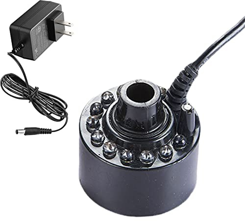 TTiiLoe Party Mist Maker with 12 LED Lights Flashes Water Fountain Pond Fogger Ultrasonic Fog Machine Atomizer Air Humidifier