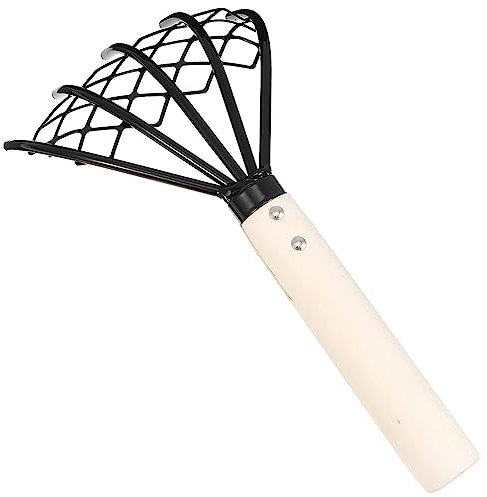 Wisboey Râteau à Cinq Griffes Râteau à Fruits de Mer Outil de Scarification Râteau en Acier Noir et Blanc