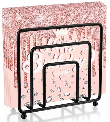 Serviettenhalter Schwarz Mattes,Serviettenhalter Freistehender Metall Tischtuchspender,Servietten-Rahmen,Servietten Halter,Metall Serviettenspender,Serviettenständer für Restaurant Café Hotel Küche