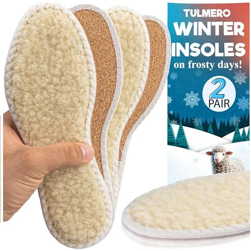 2 paia di suole termiche in pelliccia di agnello, solette termiche per scarpe invernali con inserti orlati, inserti termici in pelliccia in lana naturale e sughero, inserti taglia 36
