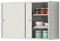 Edelstahl-Garagen-Wandschrank mit Schiebetür, robuster Aufbewahrungsschrank für Bad und Küche, Wandregal (Silber, 80 x 50 x 25 cm)