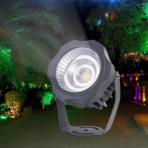 Projecteur Sol Lumières - Spot LED Exterieur, Lampes Paysage Rondes COB Haute Puissance AC 220V, Lampes D'arbre Étanches Ip67, Éclairage Paysage Extérieur, Support Réglable À 180 °(Warm white,30W)