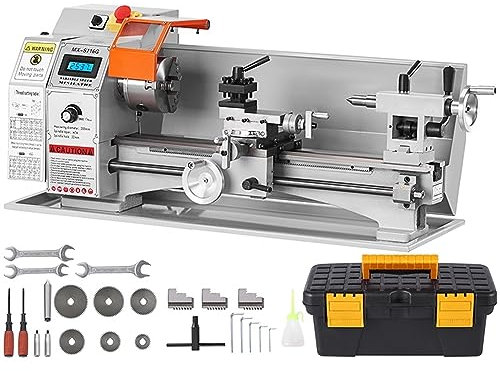 Mini máquina de torno de metal sin escobillas 7 ''x 16'' / 180 mm * 400 mm 800 W Pantalla digital Torneado metalúrgico continuamente variable Para principiantes (hágalo usted mismo)