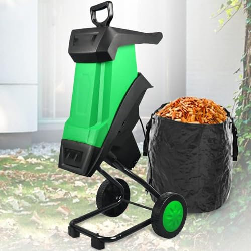ZXSYYDS Broyeur De Branches électrique 2400 W, Broyeur De Branches, Broyeur De Compost, Capacité De Coupe De 39 Mm, pour Le Nettoyage De Jardin Et Le Compostage