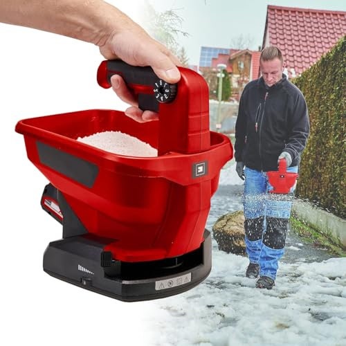 18V sladdlös spridare - justerbar spridningsbredd variabel flödeshastighet, för gödningsmedel, gräsfrö, salt och grus - 2000mah batteridriven