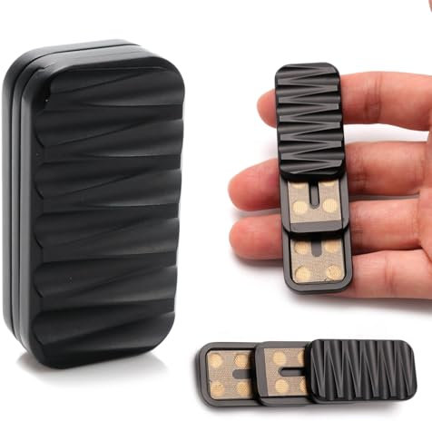 VANANA Jouet coulissant en métal pour adulte – 3 couches pour soulager le stress et se concentrer, gadget de bureau cadeau motif vague (noir)