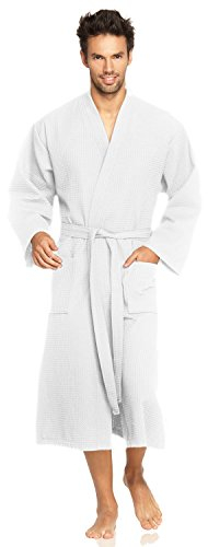 Vossen Damen & Herren Bademantel Wellington-L weiß XXL