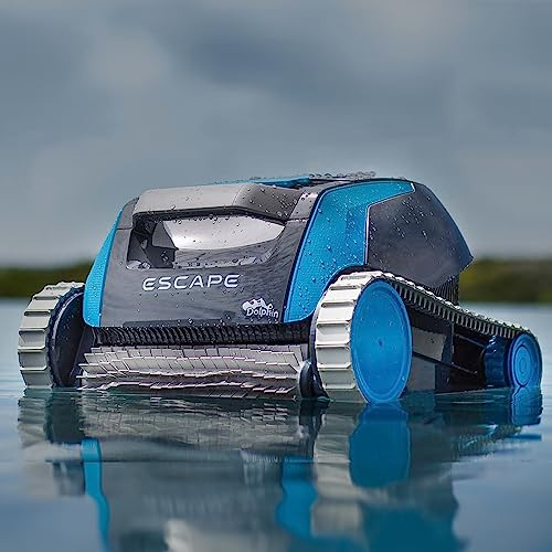 Dolphin Escape Robotic Pool Cleaner (2026 Model) — Massive Top-Loading Filter, Dual Motors, HyperBrush, HyperGrip Tracks, Smart Navigation — for Above Ground & In-Ground Pools up to 33ft