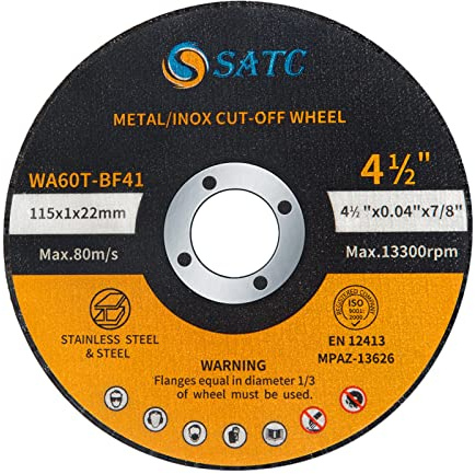 S SATC 4 1/2 Cut Off Wheel 50 PCS Cutting Wheels Angle Grinder Cutting Disc Ultra Thin Metal & Stainless Steel