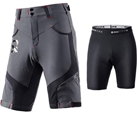 ROCKBROS Pantalones Cortos de Ciclismo 4D Acolchado con Ropa Interior de MTB Bicicleta Montaña Deporte para Hombres