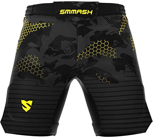 SMMASH Grid Ultralätt Shorts MMA Herr, Kampsport Byxor, Brottning UFC, Exceptionell Rörelsefrihet, BJJ, Krav Maga, Andas och Lätt, Antibakteriellt Material, Tillverkad i EU (M)
