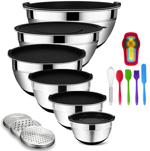 Rottay 20PCS Stainless Steel Mixing Bowls with Airtight Lids Set
