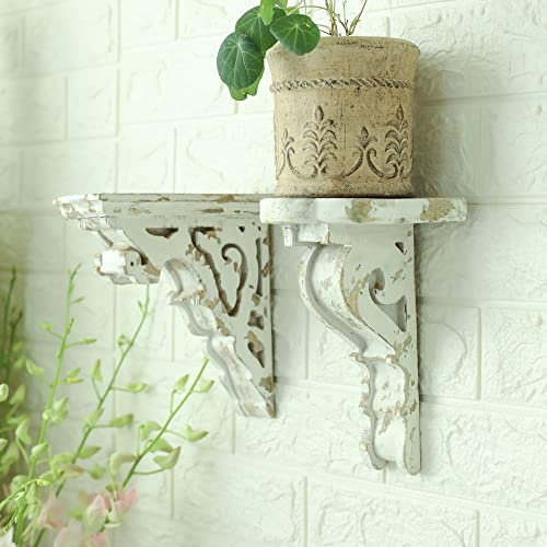 All Chic Shabby Chic Wall Shelves Wooden Corbels for Decorative Brackets Vintage Farmhouse Decor White Wood Floating Shelf