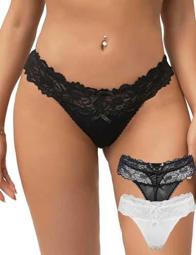 ohmydear Perizoma Donna Seducente 1/2/3 Pezzi Pack Tanga Sexy Hot Mutande Brasiliana Erotica Pizzo Sexydonna Curvy Slip Vita Bassa Taglia Forti