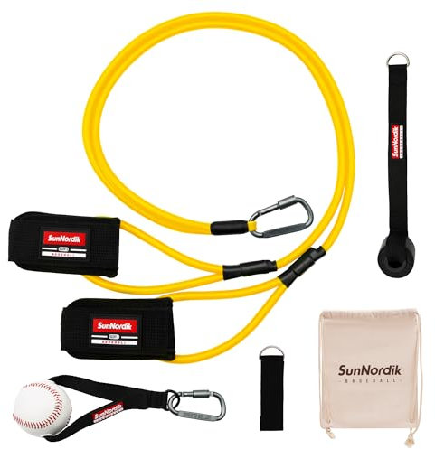 SunNordik Widerstandsbänder, Fitnessbänder zur Verbesserung der Kraft, tragbare Widerstandsbänder mit Türankern und Handgelenk- und Knöchelriemen für Fitness, Baseball & Sportler aller Leistungsstufen
