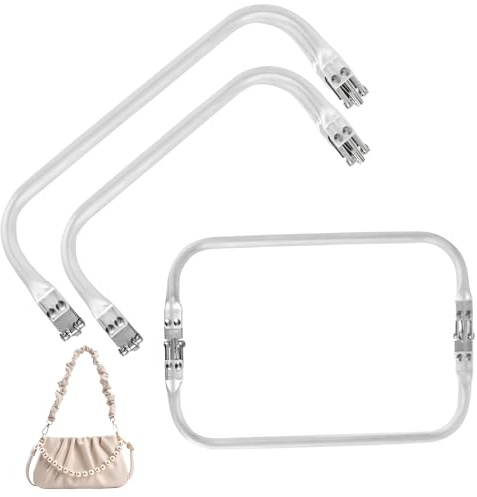2 PCS 24/20cm Borsa in Alluminio Manico Borsa Cornice, Kiss Clasp Telaio Interno Tubolare A Forma Quadrata Borsa Assemblata Telaio Frizione per Borsa Frizione Artigianato Progetti (Rectangular)