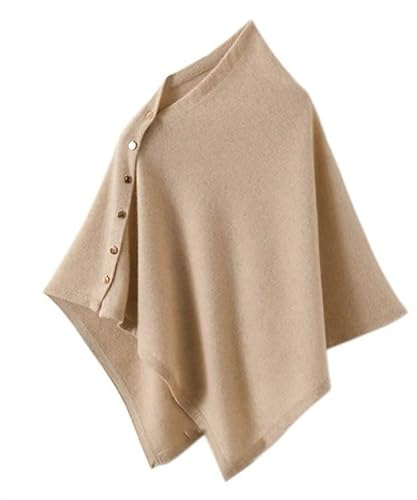 LIUYUYOUGO Poncho Femme,Châles Et Écharpes En Laine Pour Femmes Pull Sans Manches Poncho Tricoté Avec Boutons Élégant Doux Chaud Écharpe En Cachemire Automne Hiver Tricot Cape Pull Pour Cadeau