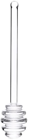 Borosilicate Glass Honey Dipper - Clear | 6 Inch | Honey Jam Jar Dispense, Drizzle, Party Favors