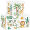 HUUMONSS 30cm Aufbewahrungsbox 3 Stück Boho Tier Giraffe Löwen Aufbewahrungskorb Kinder Falt Tropische Blätter Palmen mit Griffen Aufbewahrungswürfel Organizer für Spielzeug Bücher Kleidung
