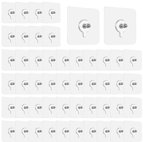 CATELL 50 Stück Bilderhaken Selbstklebend, Klebenagel für Bilderrahmen, Klebenägel Wand Bilder Aufhängen Ohne Bohren Maximale Belastung 10kg Klebeschrauben für Bilder Fotos Poster Dekorative Gemälde