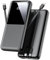 Power Bank Fast Charging 15000mAh, Portable Charger with Built-in Cables, USB-C Powerbank with LED Display & 4 Outputs, Battery Pack Compatible with iPhone 16 15 14 13 Android and more, Dark Gray