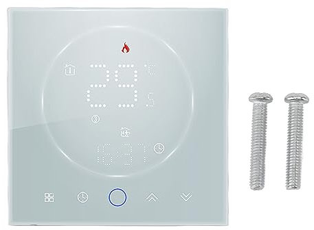 Smart termostat, trådlös programmerbar termostat, ultratunn, exakt temperaturkontroll för hem, väggmonterad AC95240 V, LED-skärm (vit)