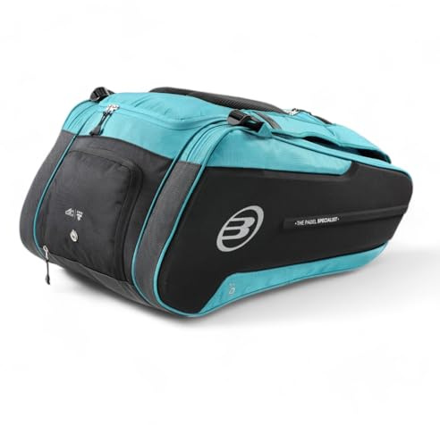 BULLPADEL Paquito Navarro BPP-25012 HACK 2025 - Bolsa para palas de pádel con compartimentos térmicos para 4 palas de pádel y espacio para zapatos ventilados, nailon resistente y neopreno