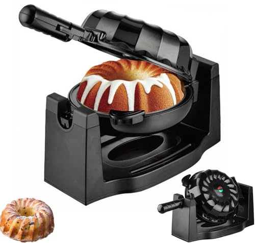 Macchina per la colazione antiaderente per pane, macchina rotante per ciambelle e waffle, torte e snack, 1800 W per cuocere velocemente, ideale per cucine domestiche e commerciali