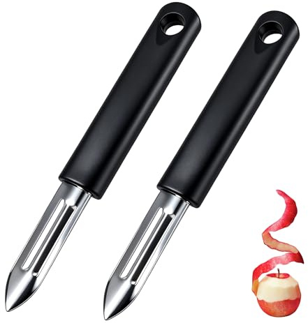 2 Stück Professionelle Sparschäler, Edelstahl Gemüseschäler, kartoffelschäler, Gurkenschäler, Sparschäler WMF mit ergonomischem rutschfesten Griff, für Kartoffeln, Karotten, Gurken, Äpfel & Birnen